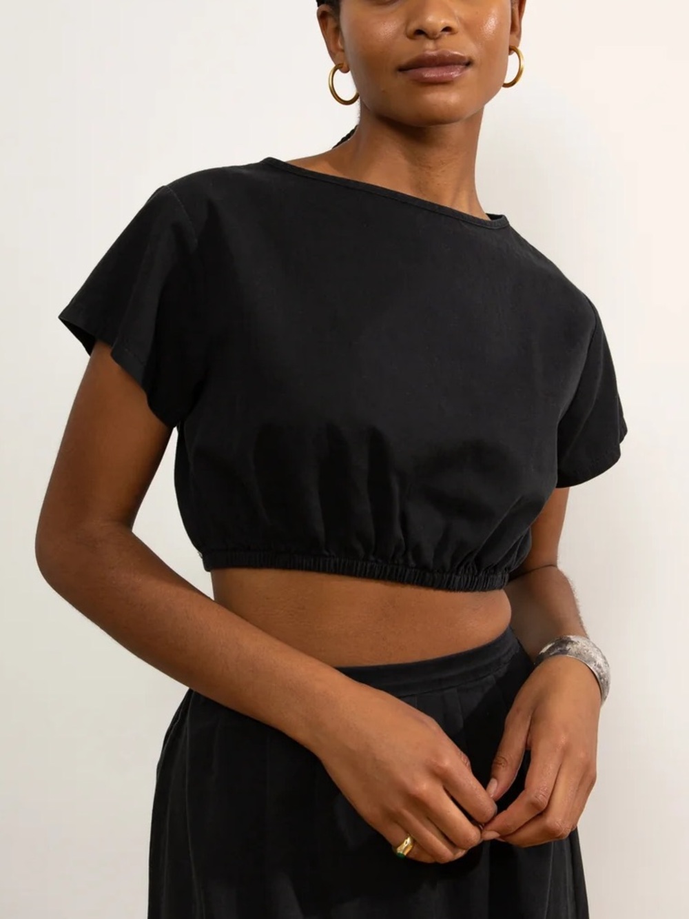 LOUP IVY ELASTIC WAIST CROP TOP Size small